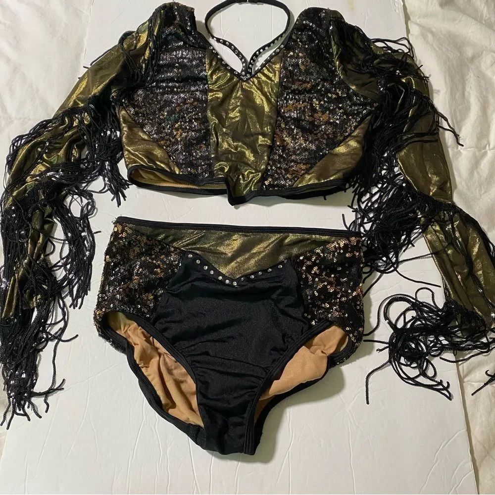 Revolution Tenth House 2 piece dance costume fringe ZERO GRAVITY TH25247 MA adul